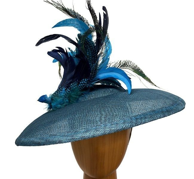 Arial teal peacock