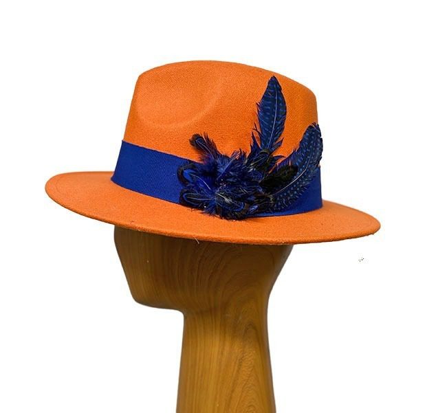 Harper fedora orange wool - Image 2
