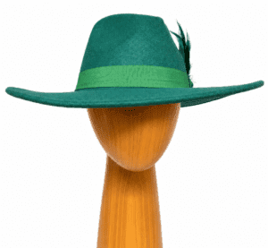 Bright green fedora wool hat 1